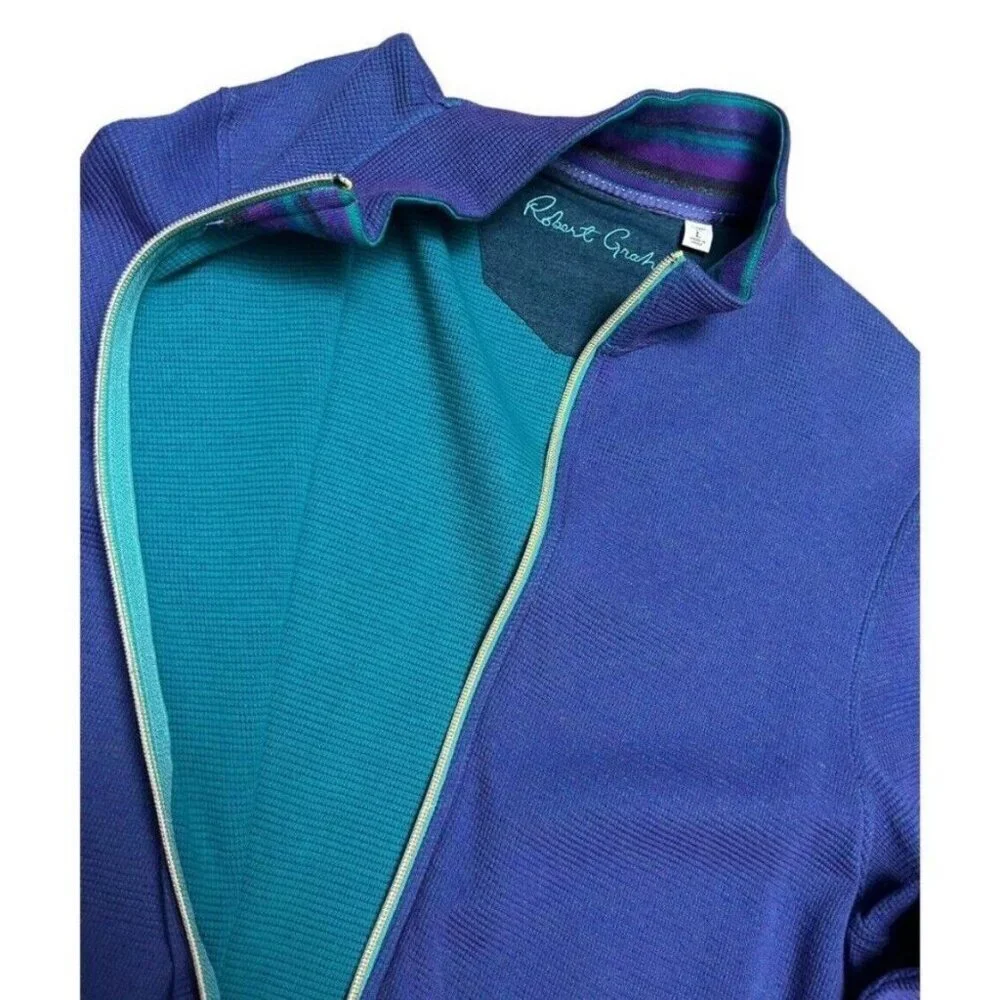 Robert Graham Luxury Designer Waffle Thermal Golf Light Jacket - L